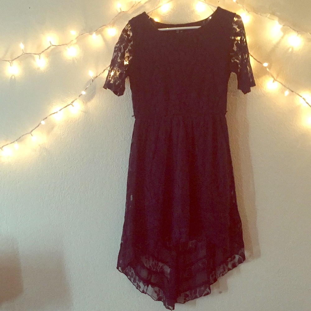 Blue high low dress